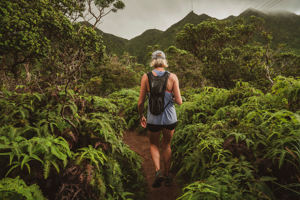 Hiking on a mountain trail